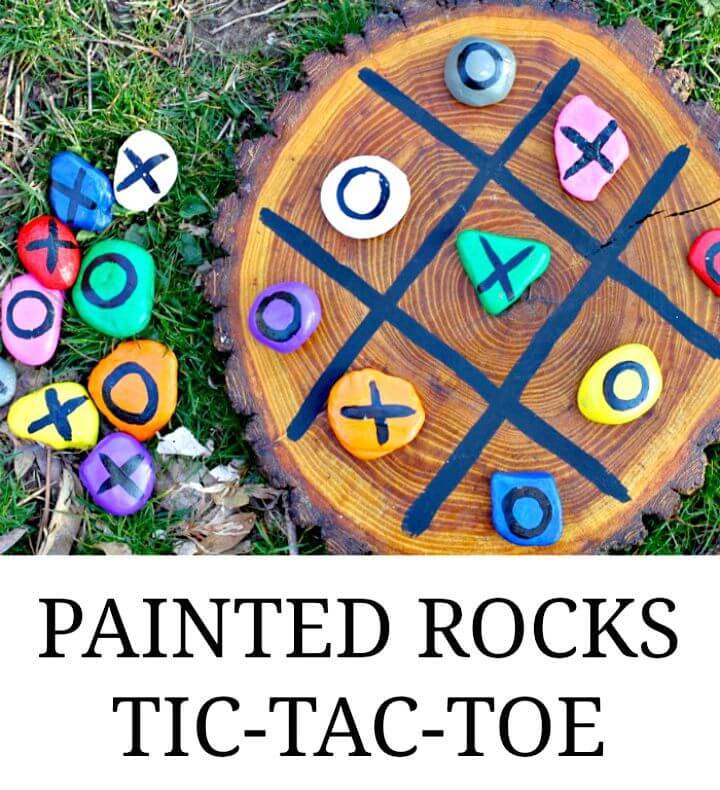 Easy DIY Painted Tic-Tac-Toe Rocks