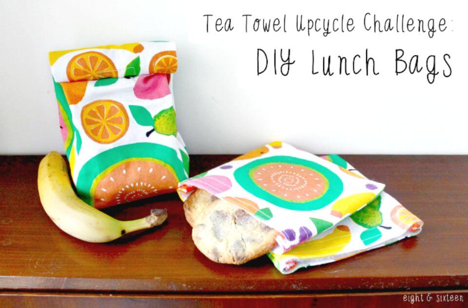 Easy to Make Tea Towel Lunch Bags