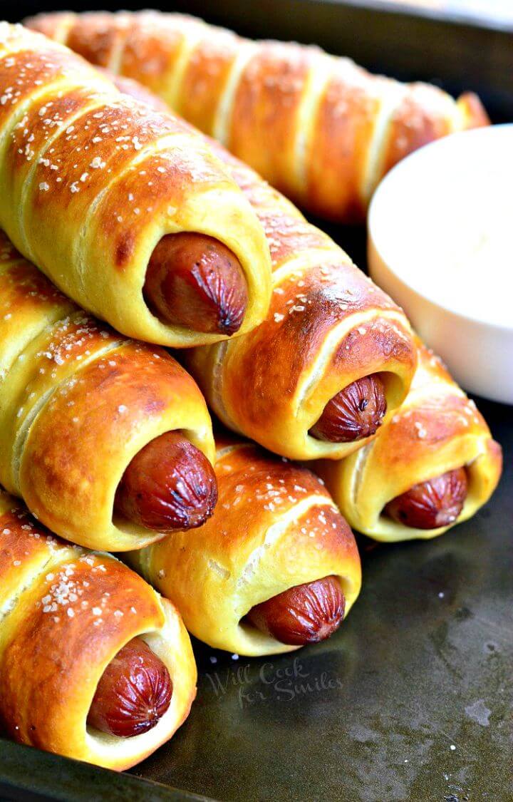 Pretzel Wrapped Hot Dogs Recipe