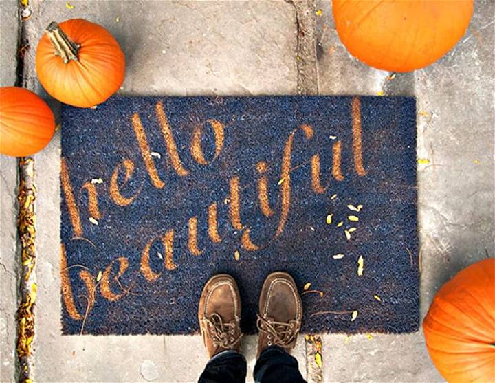 Cheap DIY Hello Beautiful Doormat  Tutorial