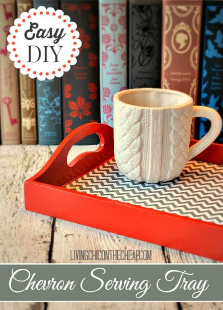 DIY Chevron Serving Tray - Home Decor Ideas 