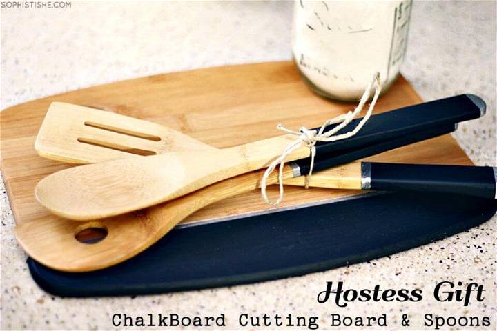 How To Make Chalkboard Cutting Board & Spoons