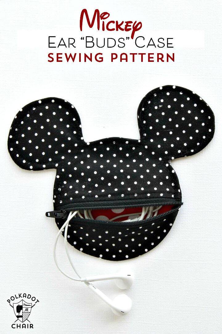 How To Sew Mickey Mouse Inspired Earbud Pouch - DIY