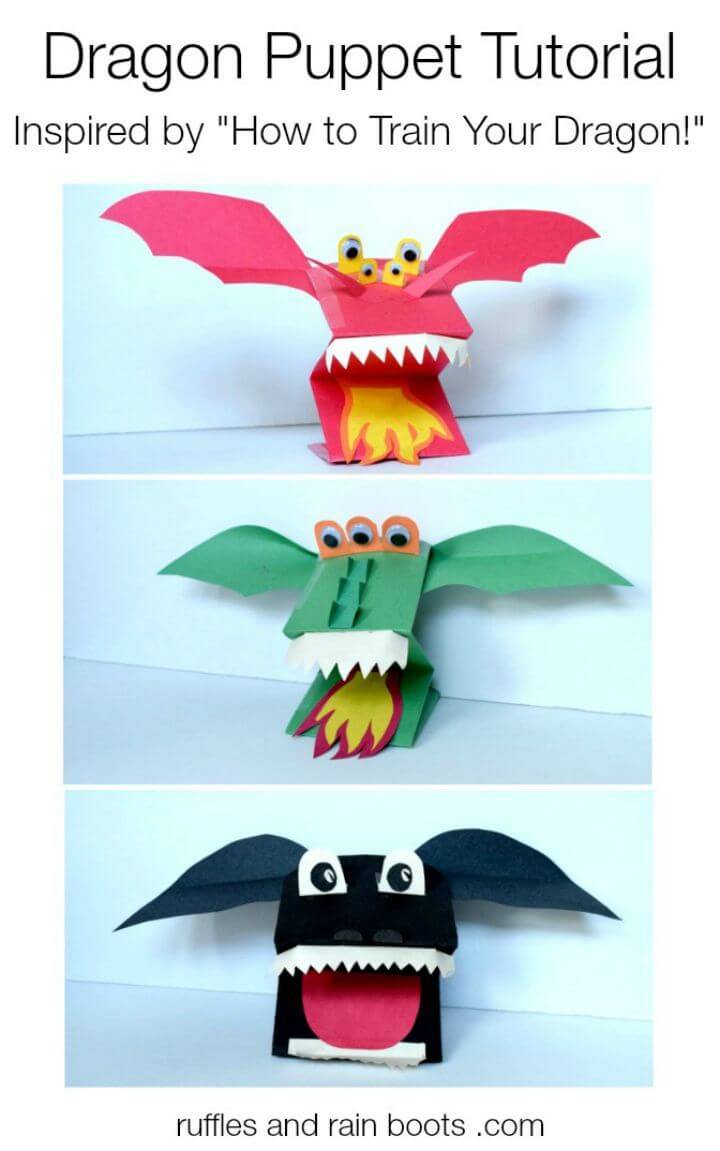 DIY Paper Dragon Puppets