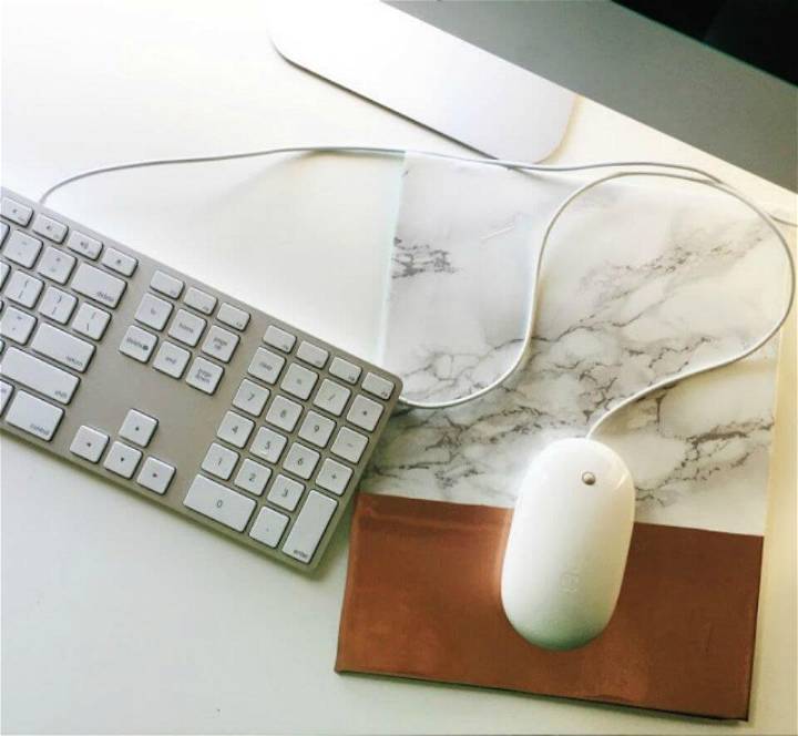 DIY Faux Marble and Copper Mousepad