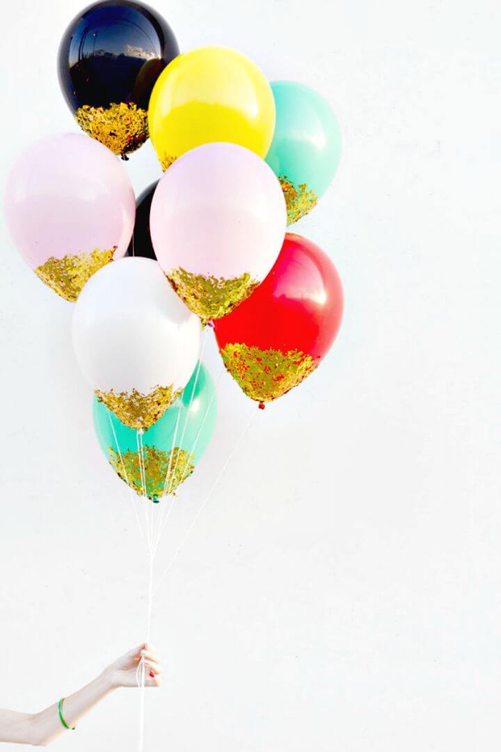 Cool DIY Confetti Dipped Balloons