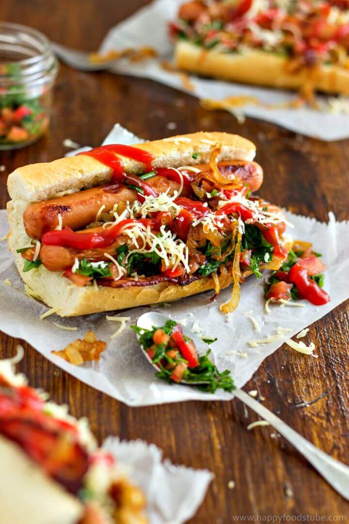 Gourmet Hot Dog With Bacon and Salsa Recipe