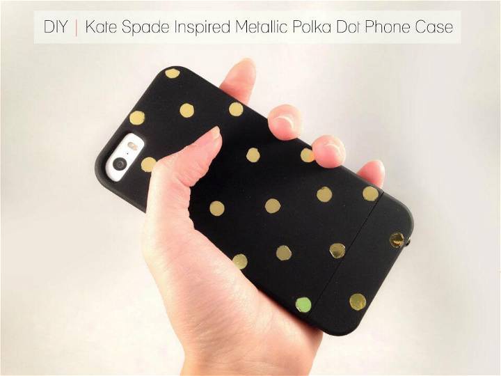 DIY Kate Spade Inspired Metallic Polka Dot Phone Case