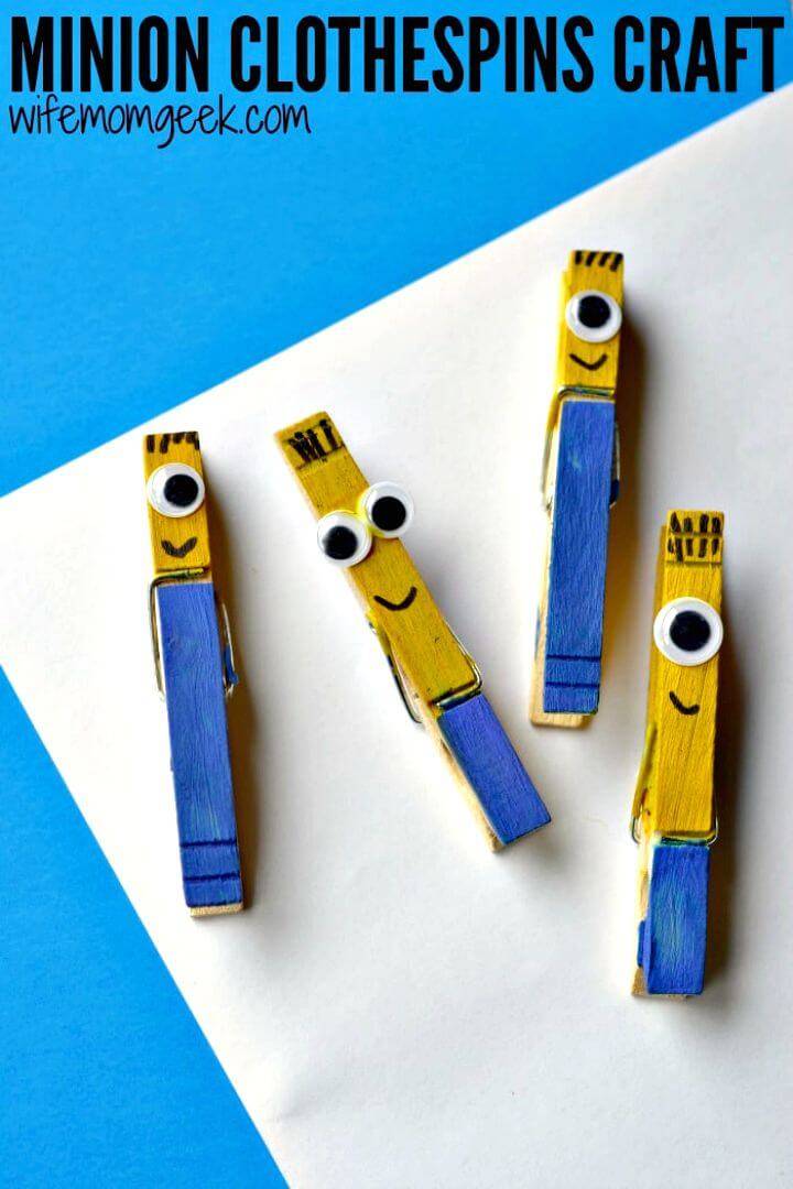 Minion Clothespin Craft for Kids