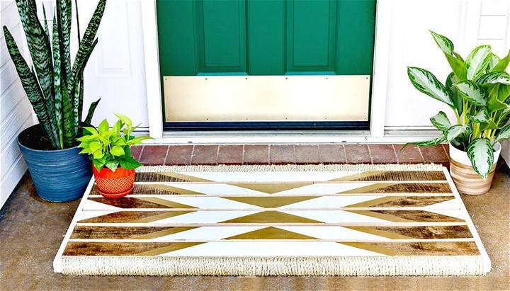 Easy DIY Tribal Wooden Doormat