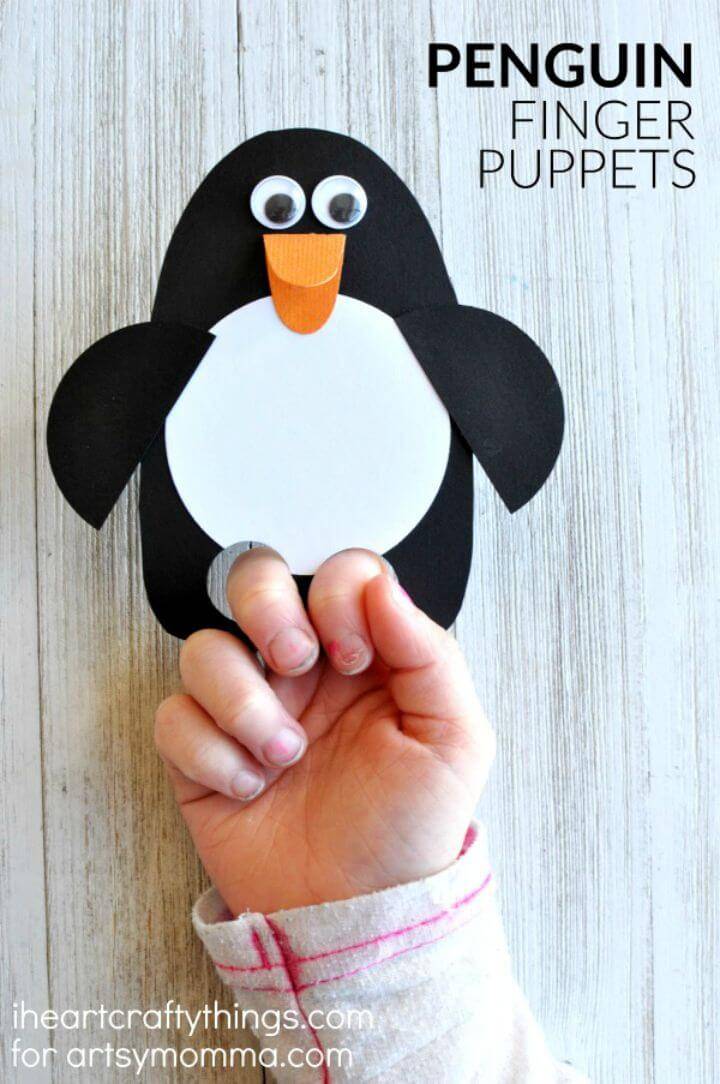Simple DIY Penguin Puppet Craft