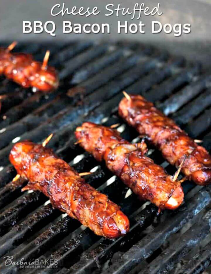 Easy BBQ Bacon Cheese Hot Dogs Recipe - DIY