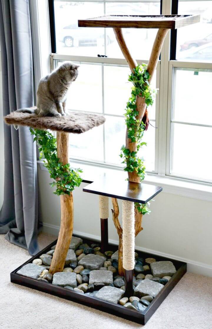 DIY Cat Tree Using Real Branches