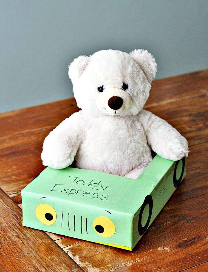 Cereal Box Teddy Express Car