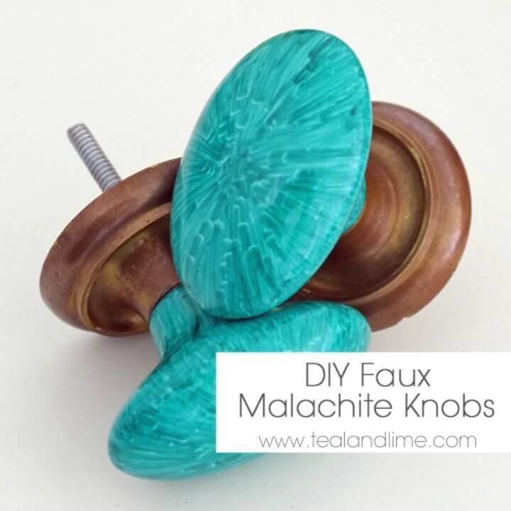 How to Make Faux Malachite Knobs - DIY