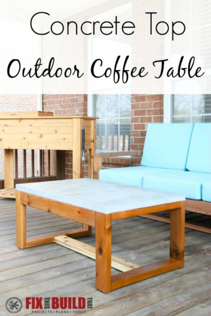 DIY Concrete Top Outdoor Coffee Table