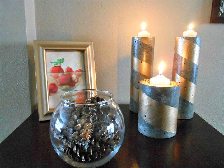 DIY Concrete Candle Holders: