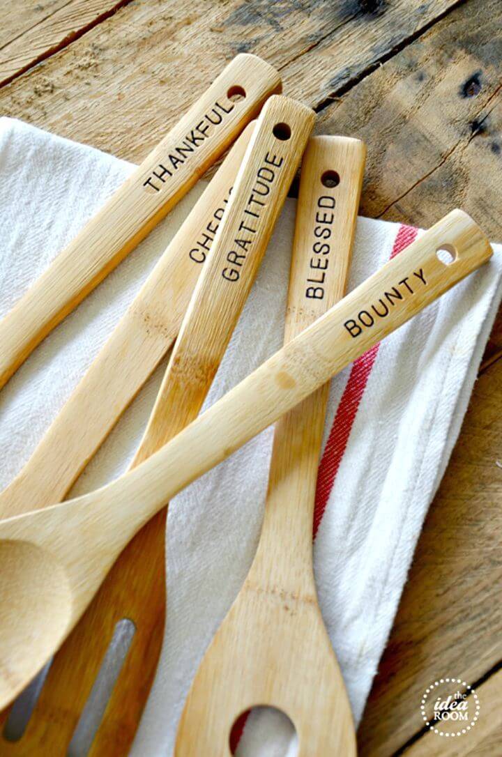 How to Make Hand Stamped Wooden Utensils