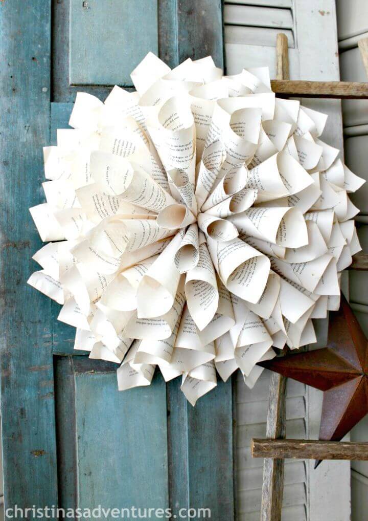 Create Rolled Book Page Wreath