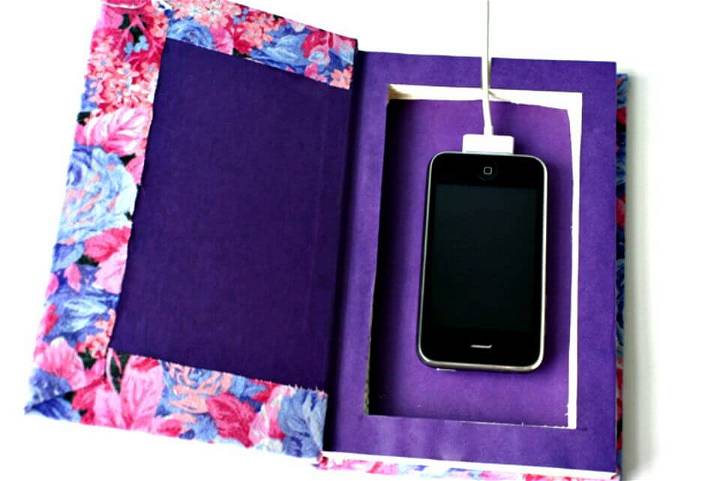 DIY Cell Phone Charging Station From Book