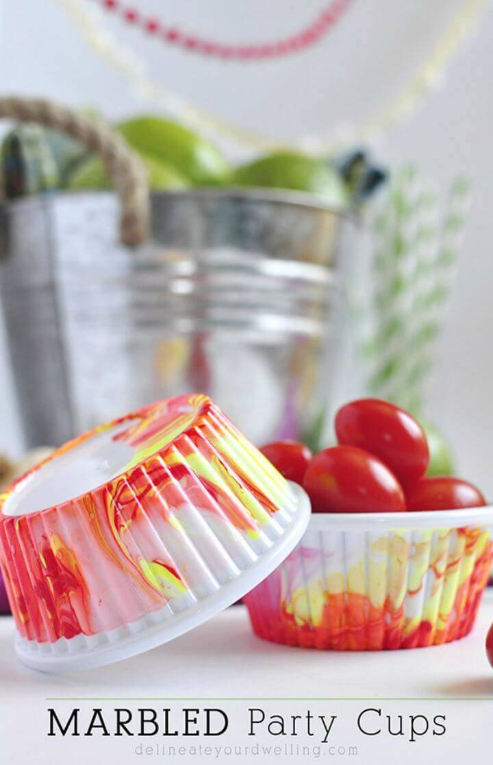 DIY Marbled Party Cups 