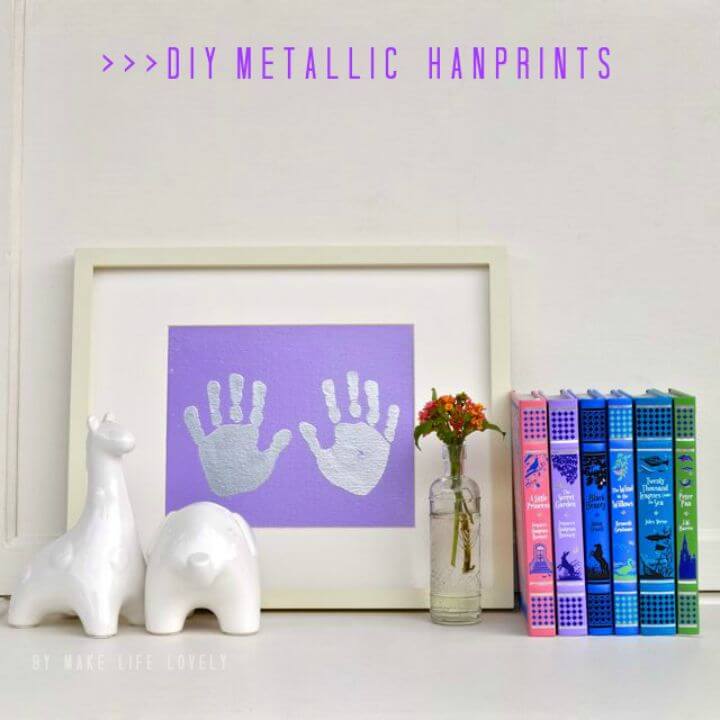 DIY Metallic Handprints Art