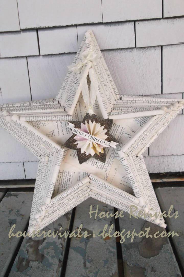 DIY New Star Design from Vintage Book pages