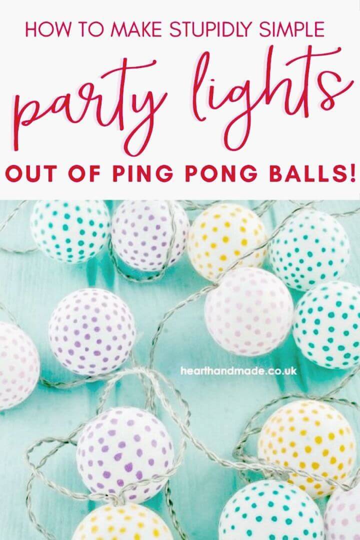 DIY Polka Dot String Lights with Ping Pong Balls