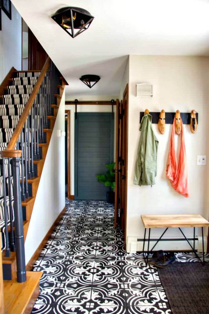 How to DIY Stenciled Tile Floors