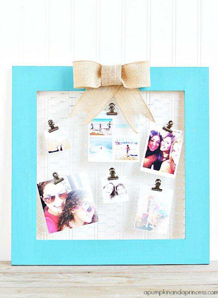 DIY Chicken Wire Frame To Display Pictures