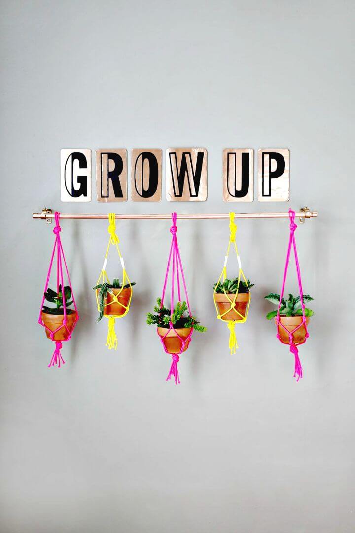 Modern Copper Pipe Hanging Planter