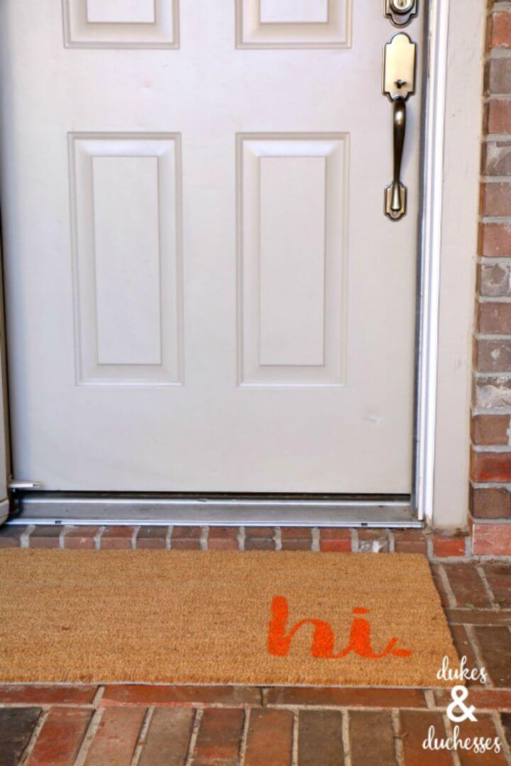 Quick DIY Stenciled Welcome Mat