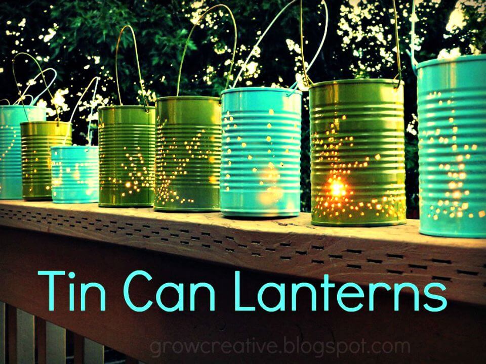 Easy DIY Tin Can Lanterns for Backyard