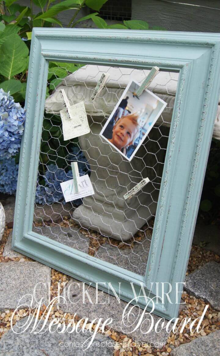 DIY Chicken Wire Message Board