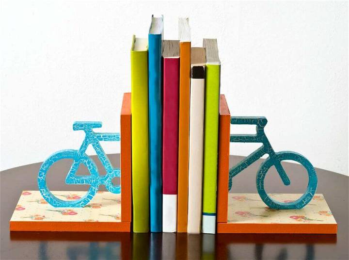 Easy To Make Crackled Floral Bicycle Bookends