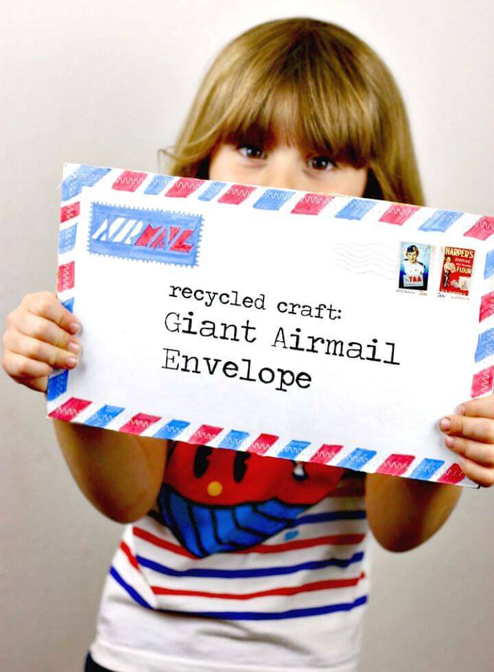 Giant Airmail Envelope Using Cereal Box