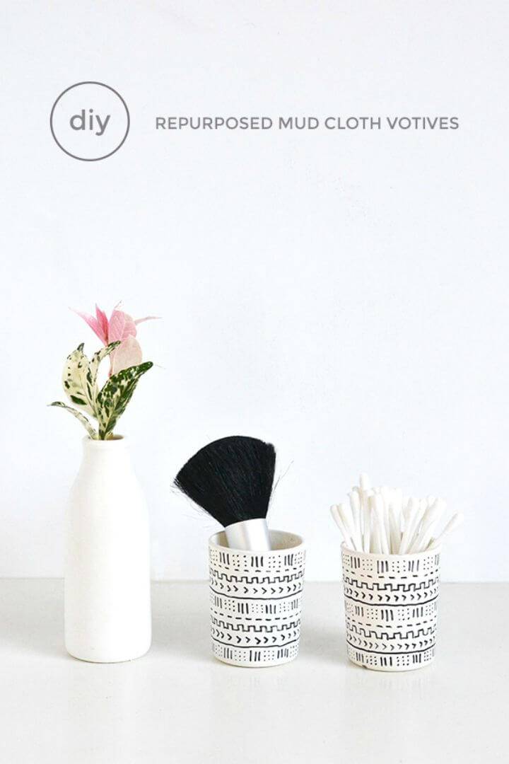 How To Make Mud Cloth Inspired Votives - DIY 