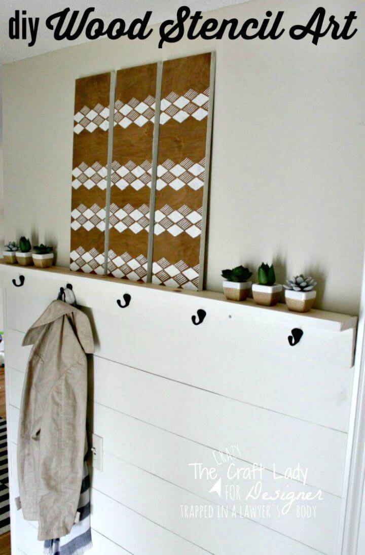 Easy To Make Stencil Wall Art from Scrap Wood