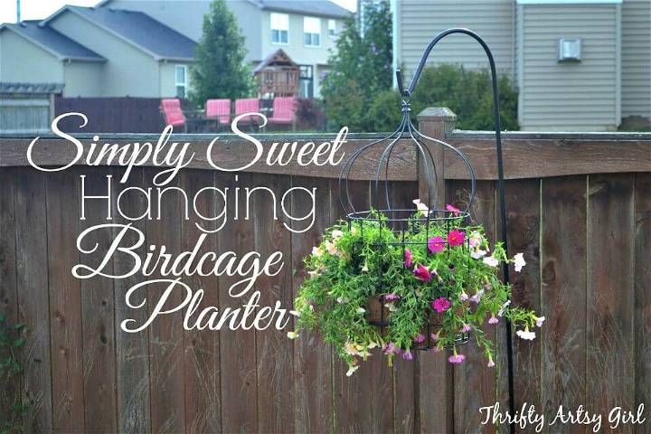 How To Make Hanging Birdcage Planter - DIY