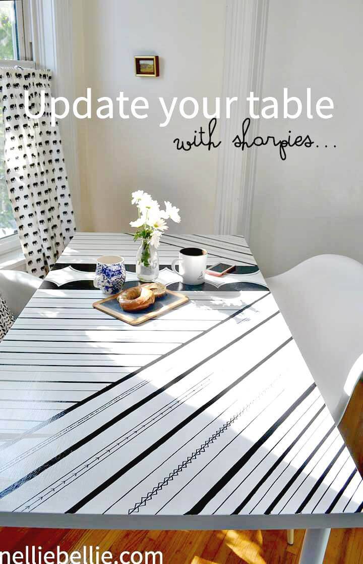 Awesome DIY Sharpie Decorated Table