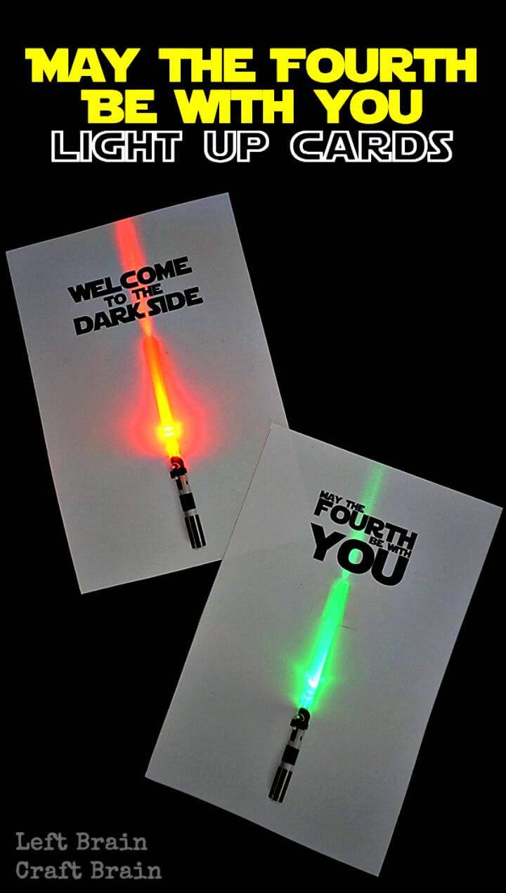 DIY Light up May the Fourth Be With You Cards