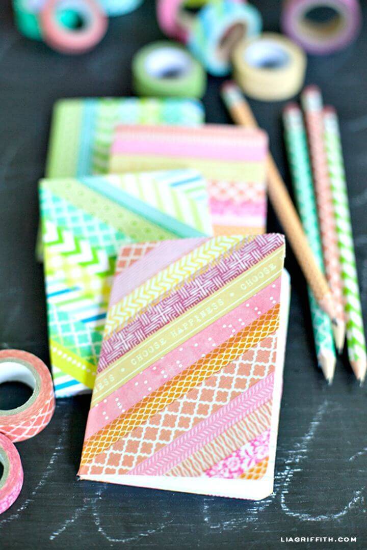 How To Make Washi Tape Notebooks - DIY