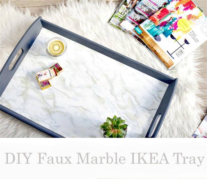 Inexpensive DIY Faux Marble Ikea Tray