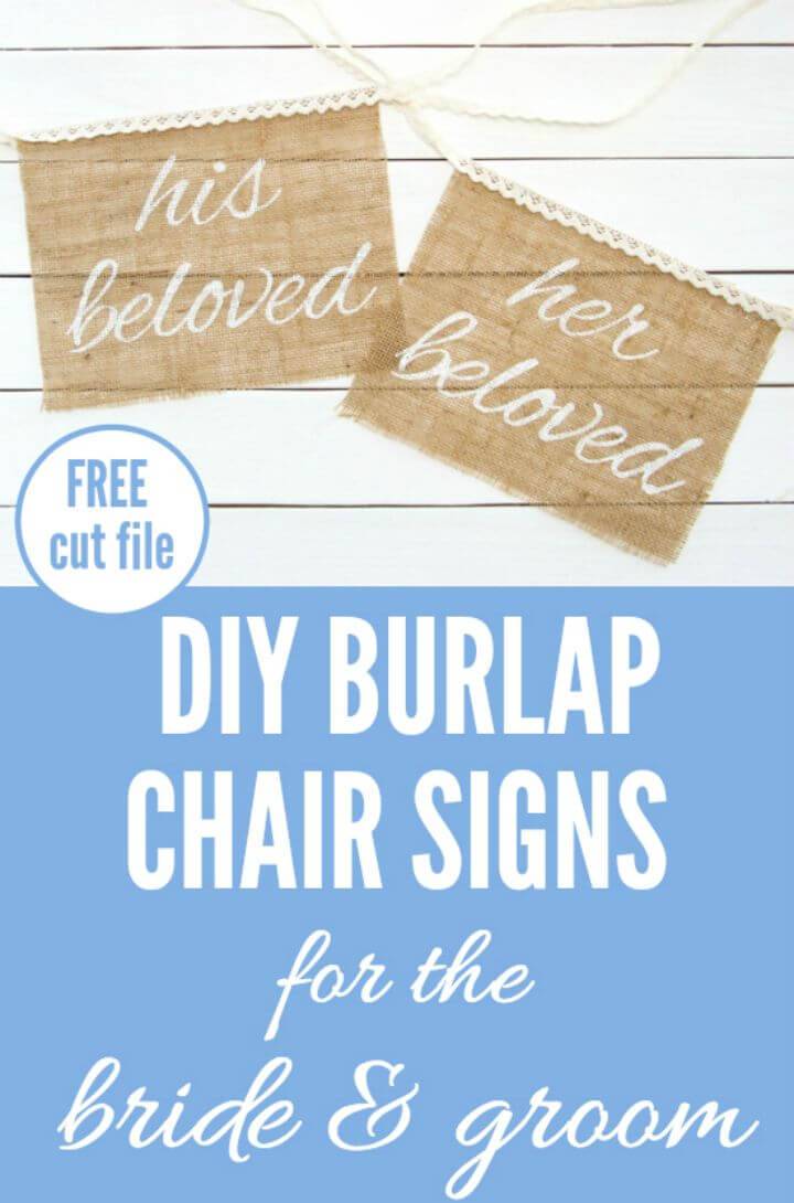 DIY Burlap Chair Signs for The Bride & Groom