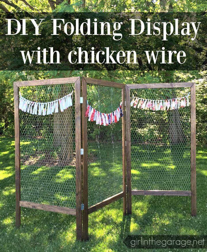 DIY Folding Display with Chicken Wire