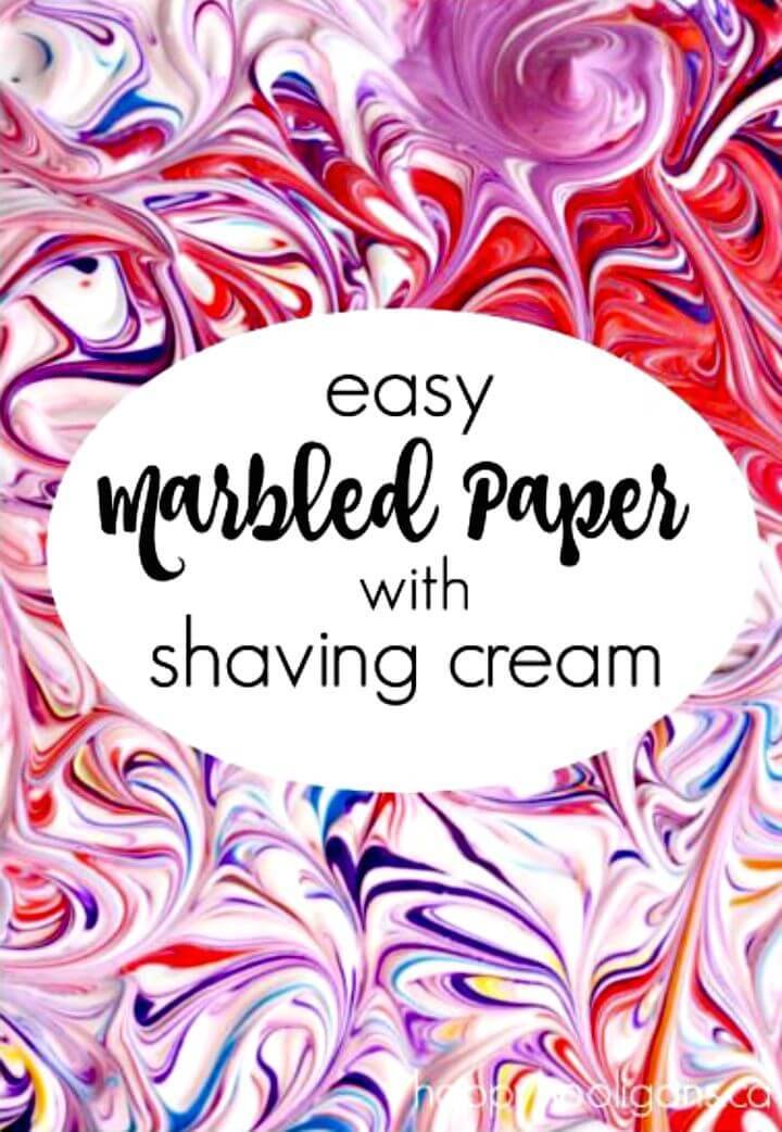 DIY Marbled Paper with Shaving Cream and Food Color