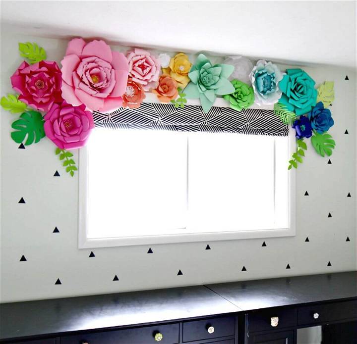 Make Paper Flowers Window Treatment
