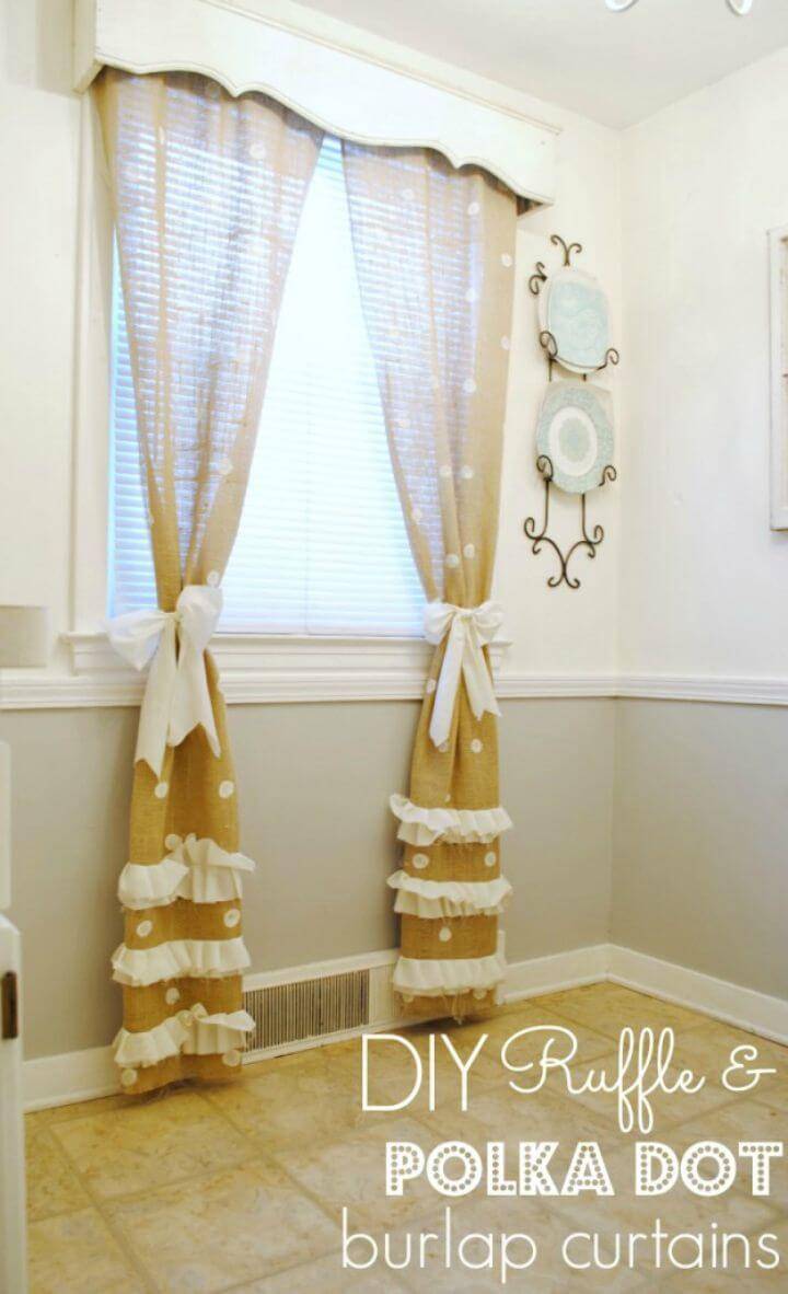 Make Polka Dot Burlap Curtains