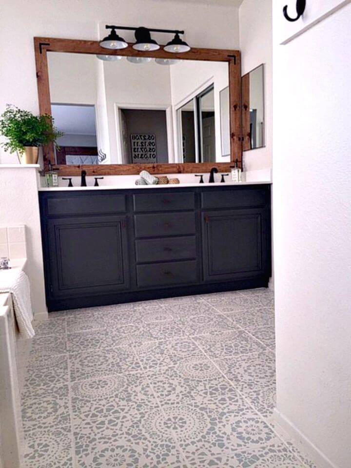 Make Stenciled Bathroom Tile