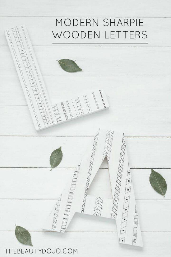 Modern DIY Sharpie Wooden Letters